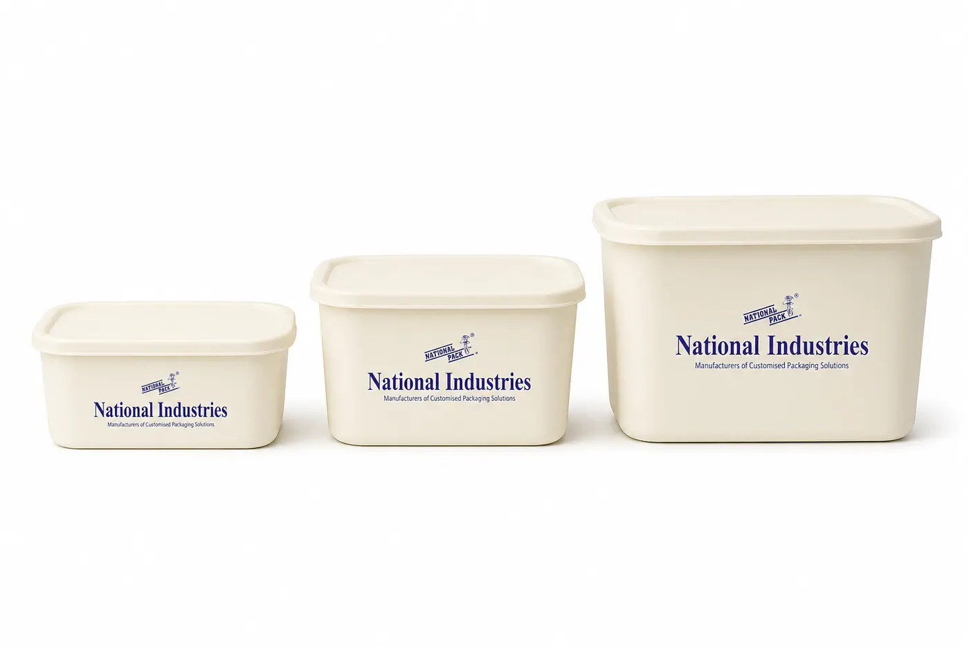 Ivory Printed Rectangle Containers